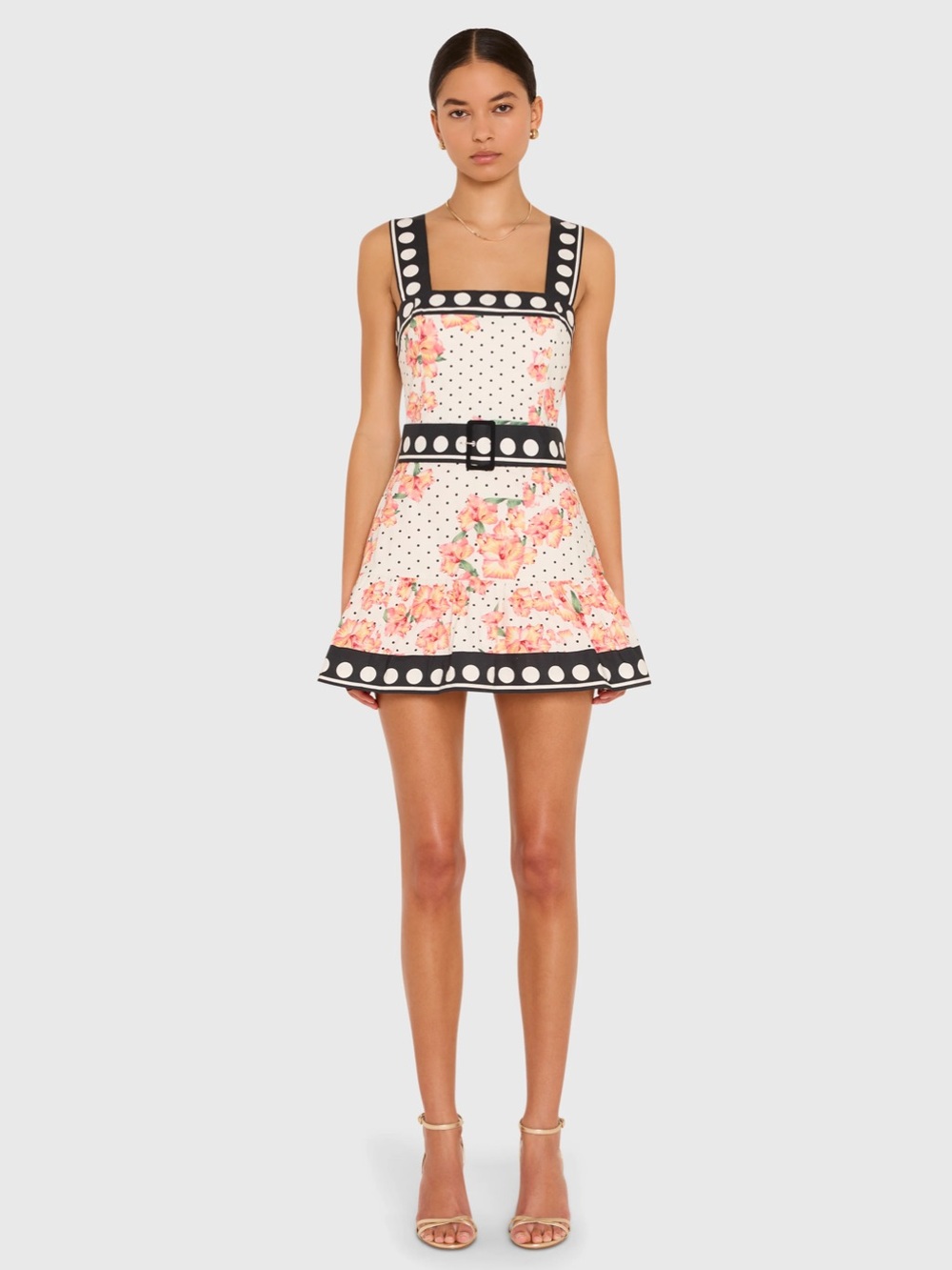Amanda Uprichard Lena Skort Romper in Hibiscus Dot - Only worn once!